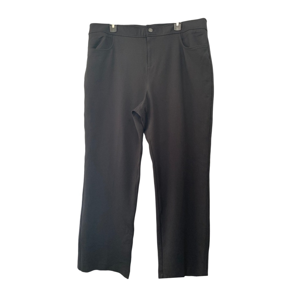 Anne Klein Dress Pants Women 16W Black Straight Leg Mid Rise Career Trousers